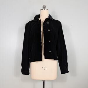 Velvet Jacket Blazer Black Vintage 90s Goth Whimsigoth Romance Button Victorian
